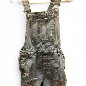 Stylish Distressed Denim Overalls